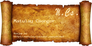 Matulay Csongor névjegykártya