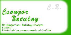 csongor matulay business card